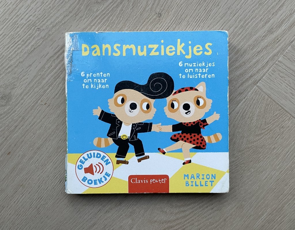 dansmuziekjes geluidenboek Marion Billet, Ophalen of Verzenden, Zo goed als nieuw, 3 tot 4 jaar