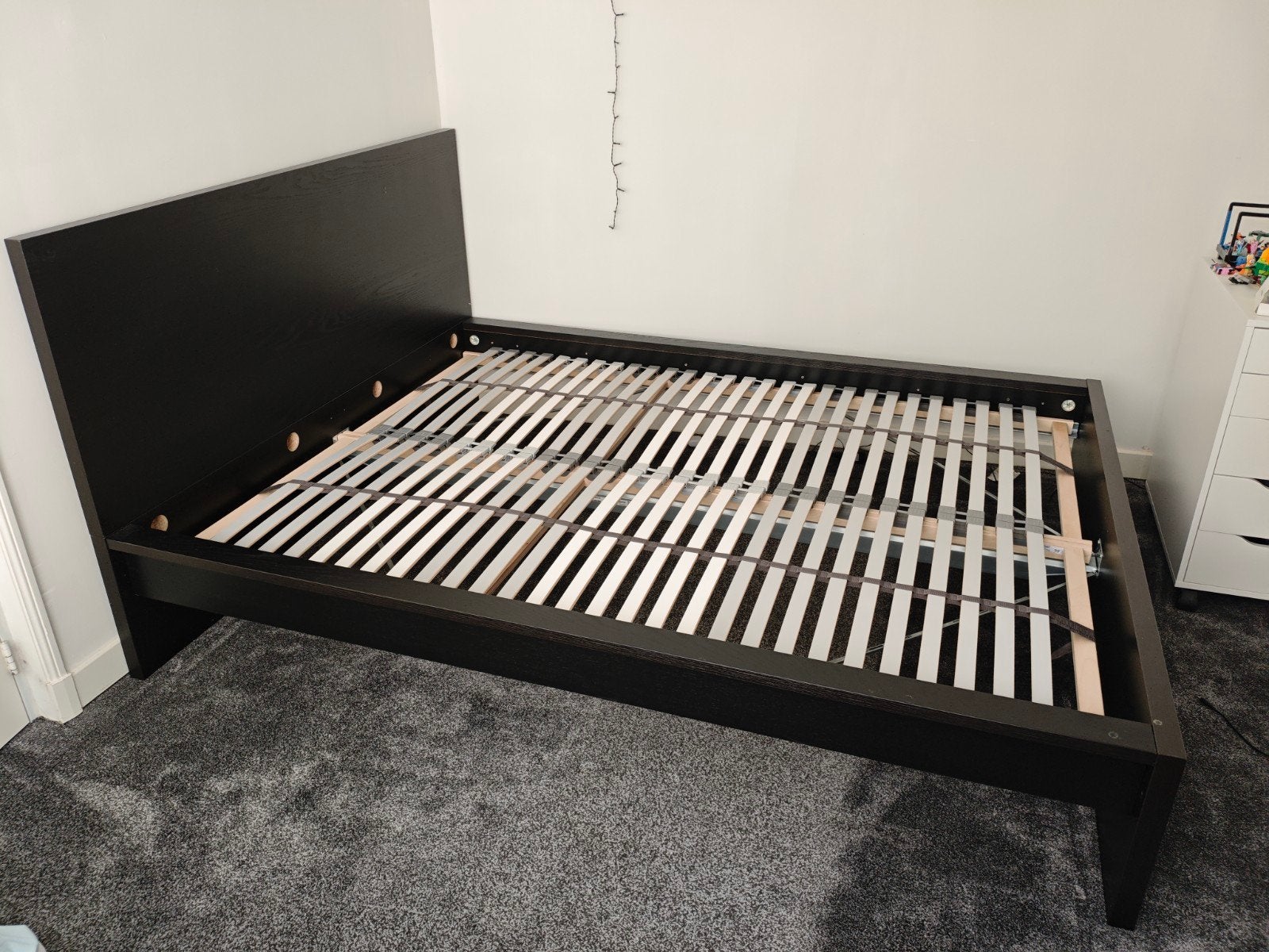 Malm bed Ikea 150 x 200, Ophalen, Gebruikt, Zwart, Tweepersoons