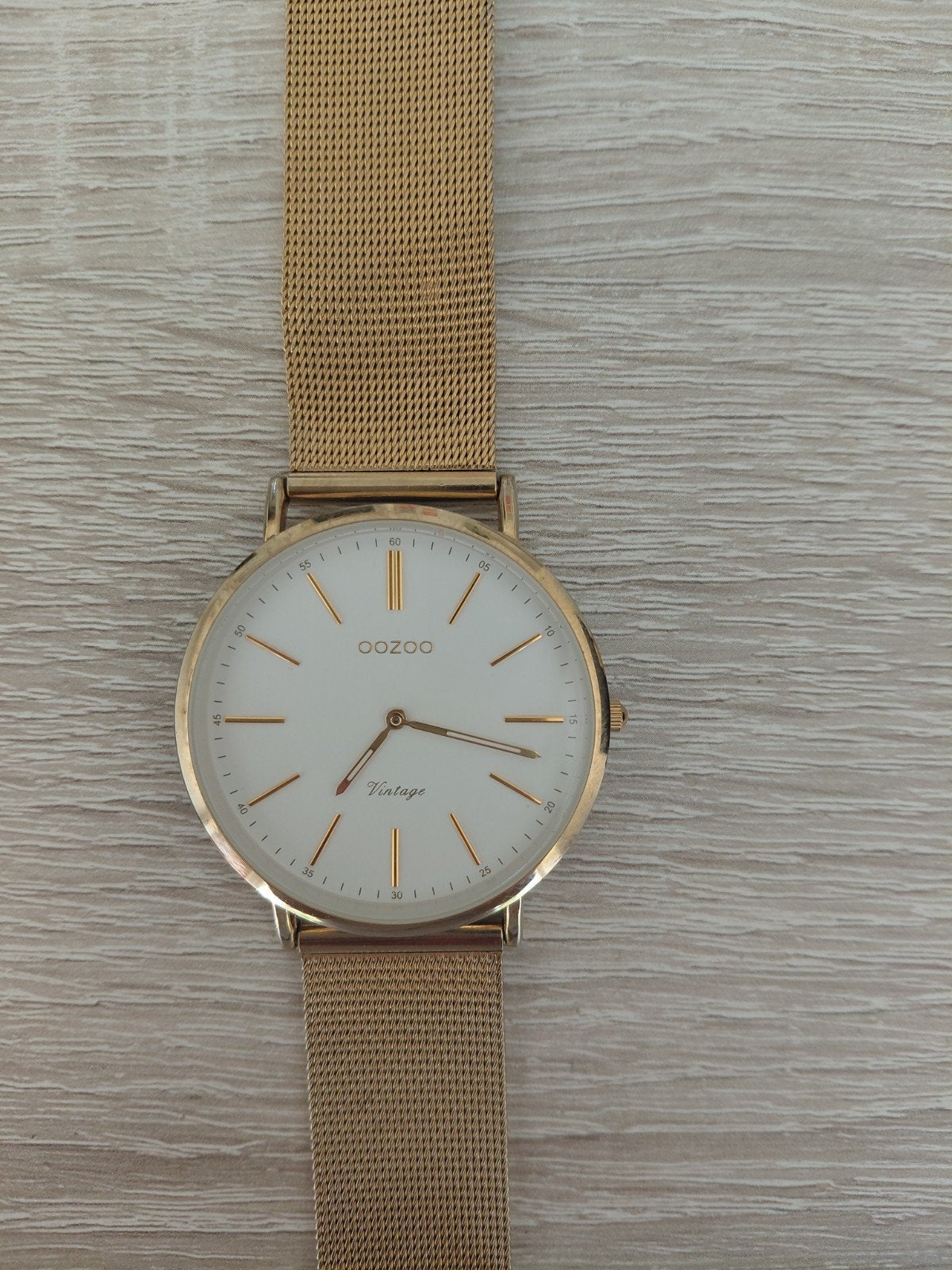 OOZOO Vintage horloge - Goudkleurig RVS - Waterbestendig, Ophalen of Verzenden