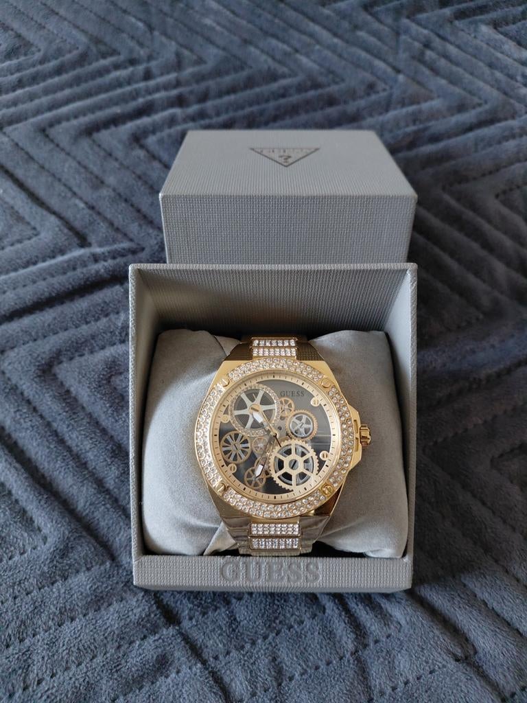 Guess horloge goudkleurig Heren, Overige materialen, Polshorloge, Overige materialen, Ophalen of Verzenden