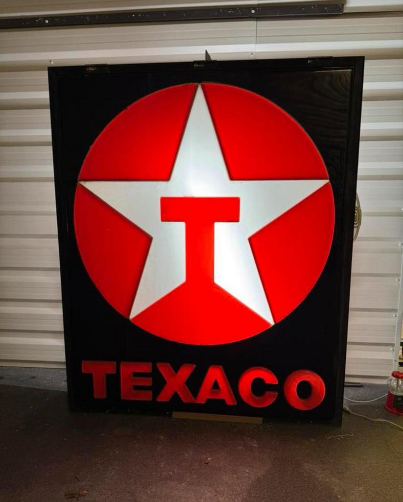 Vintage Texaco Lichtbak - Reclamebord XL, Verzamelen, Merken en Reclamevoorwerpen, Gebruikt, Lichtbak of (neon) lamp, Ophalen