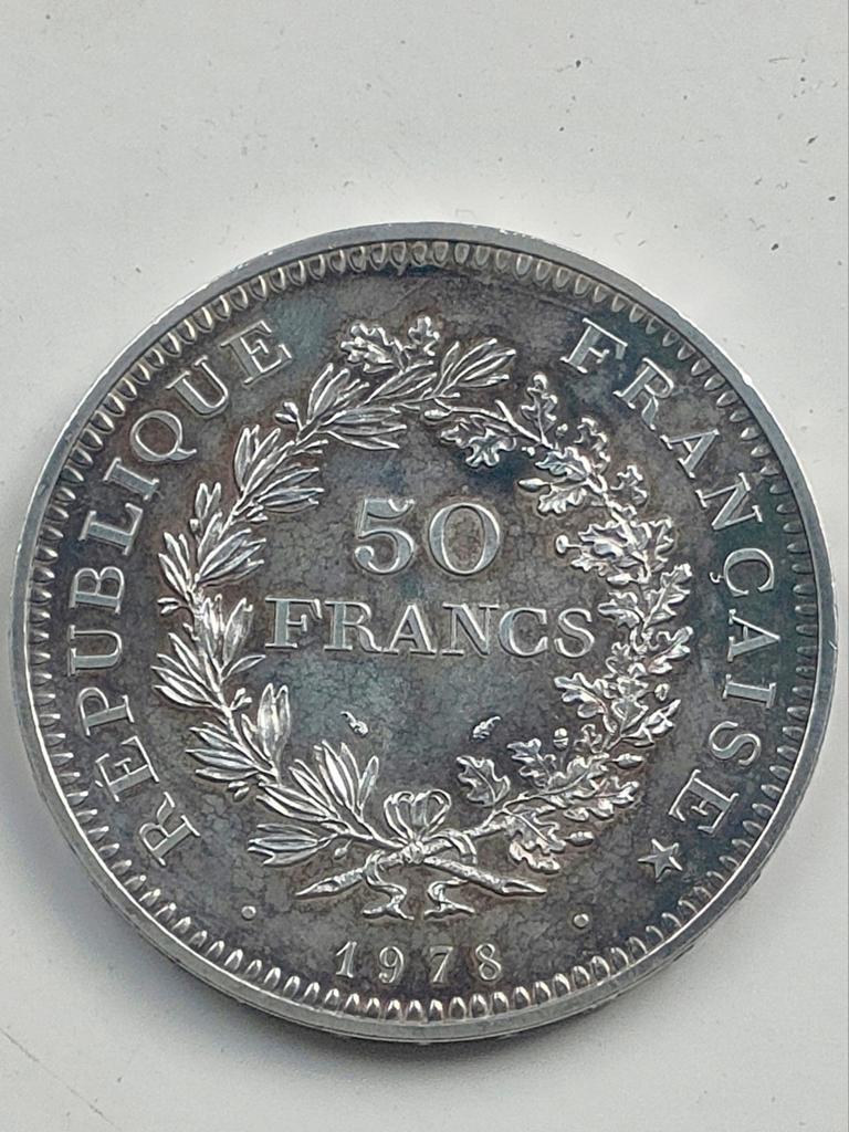 Zilveren 50 Francs munt Frankrijk 1978, Ophalen of Verzenden, Frankrijk, Losse munt, Zilver