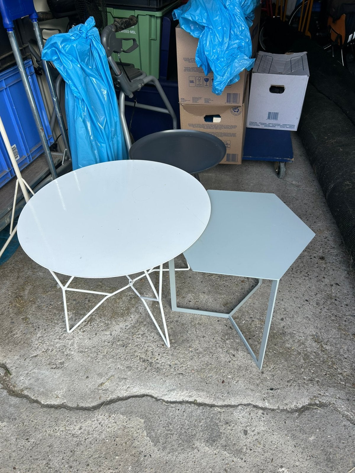 Bijzet tafels Zuiver, Gebruikt, Metaal of Aluminium, Overige vormen, Ophalen
