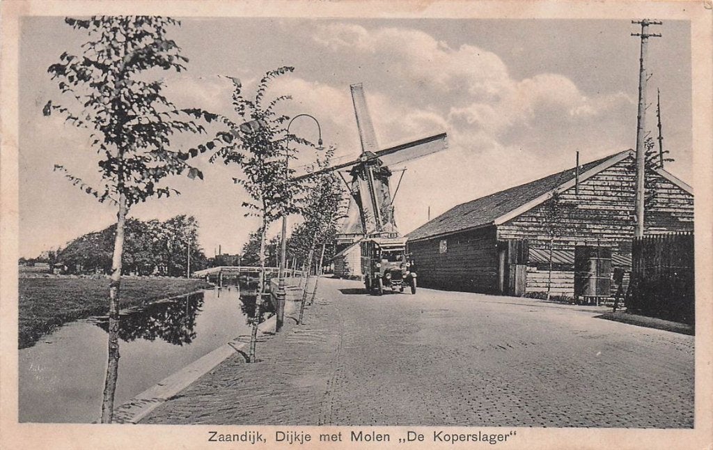 703-395-019 Zaandijk Dijkje met Molen de Koperslager, Verzenden, Voor 1920, Noord-Holland