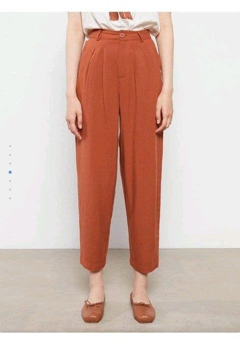 LCW broek roest oranje maat XS 34 linnen blend, Verzenden, Oranje, Zo goed als nieuw, LCW