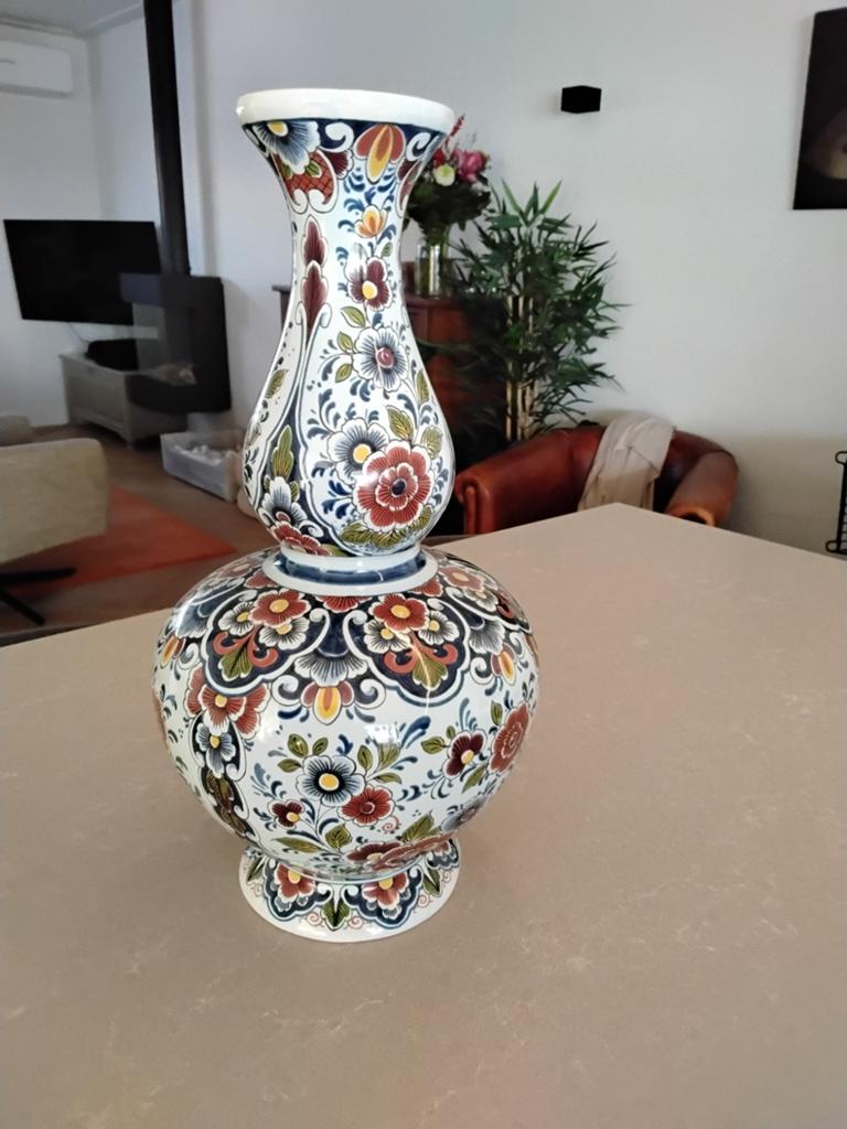 Gekleurde delfts blauwe vaas., Antiek en Kunst, Ophalen