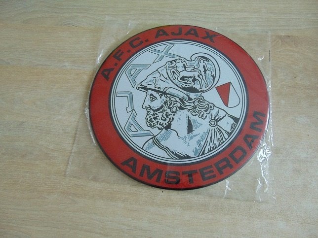Ajax Metal Bord Rond Oud Logo, Ophalen of Verzenden, Nieuw, Ajax, Overige typen