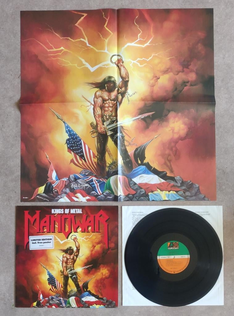 Lp manowar+ poster (s), Ophalen of Verzenden, Zo goed als nieuw