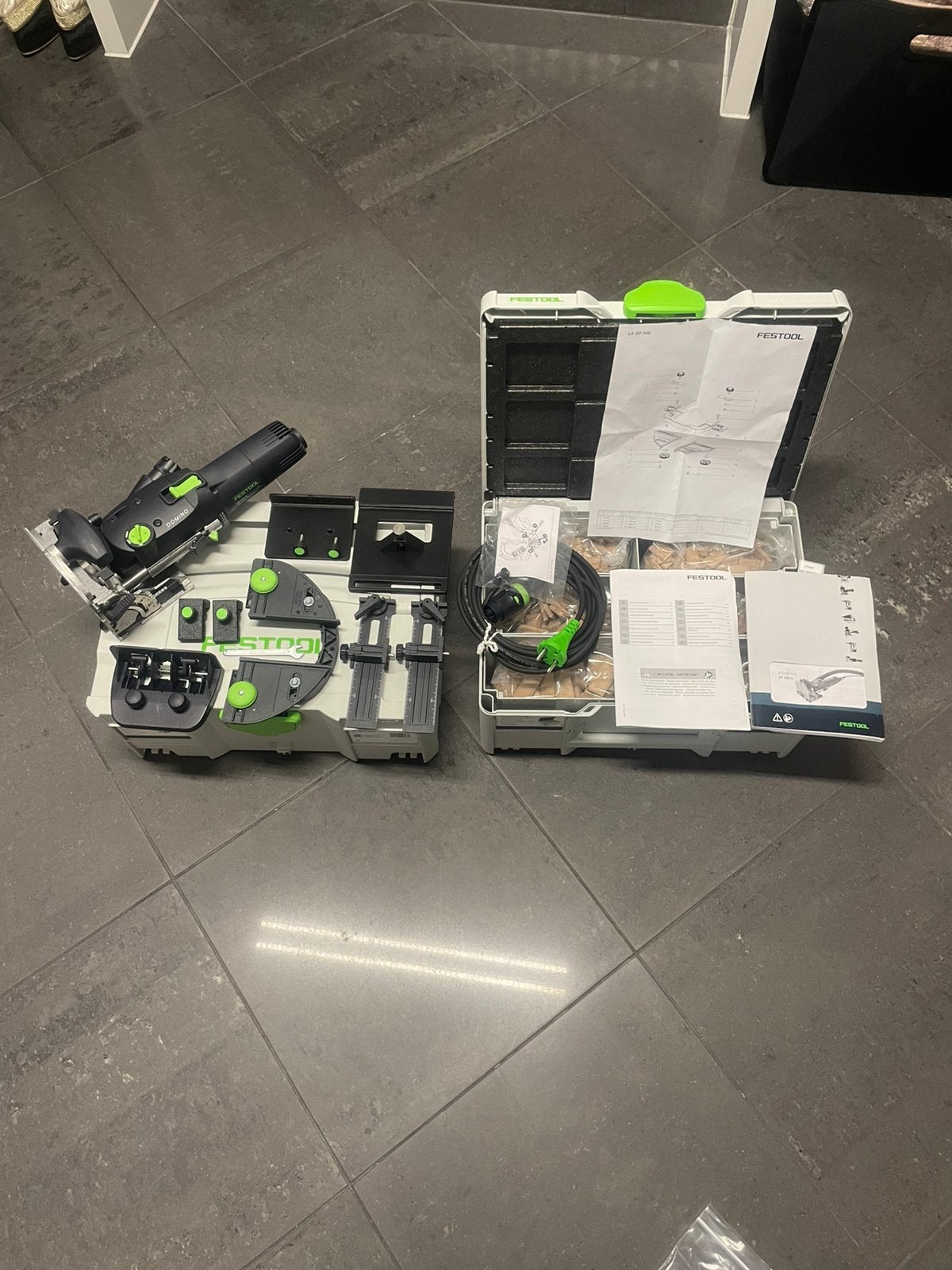 Festool DF500 RQ-Set DOMINO-freesmachine+1060 DOMINO-stenen, Ophalen of Verzenden, Nieuw, Elektrisch, Lamellenfrees
