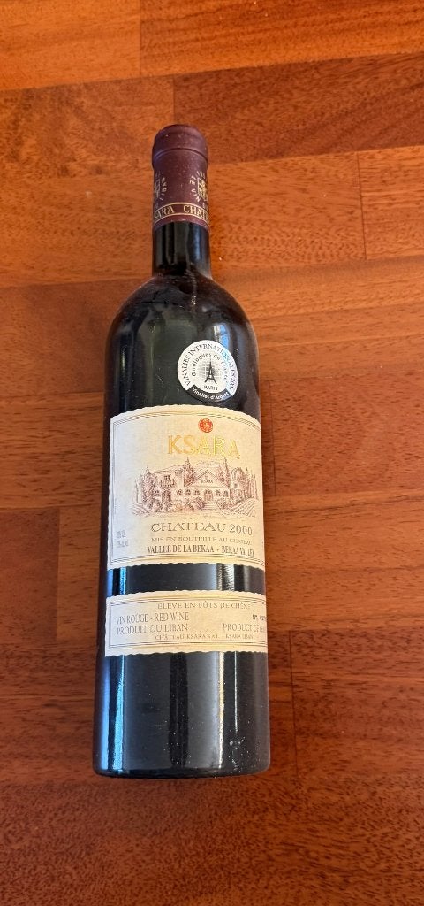 Rode wijn, fles Château Ksara Libanon uit 2000, Overige gebieden, Nieuw, Ophalen of Verzenden, Rode wijn