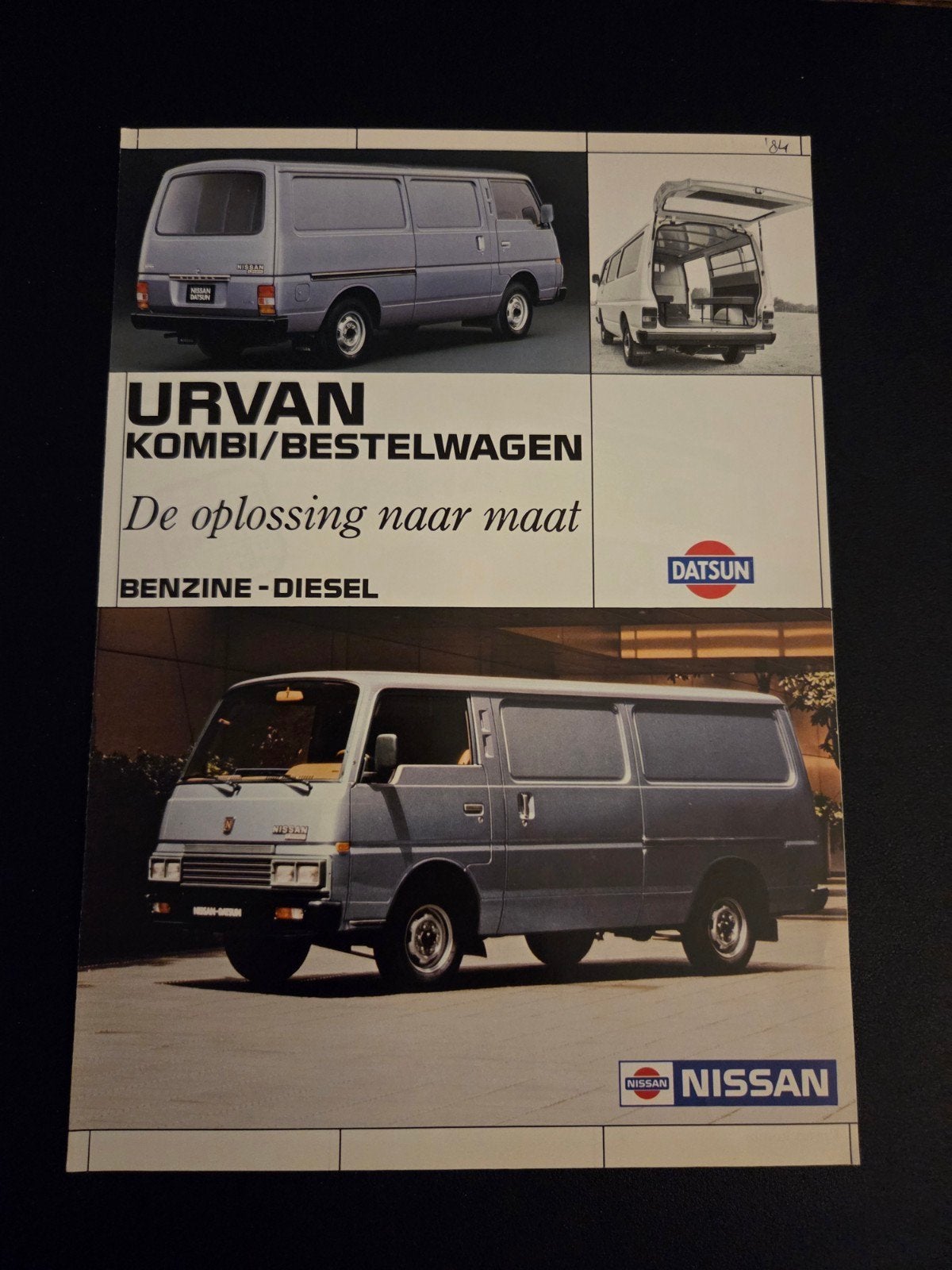 Brochure Nissan Urvan 1984, Ophalen of Verzenden, Zo goed als nieuw, Nissan