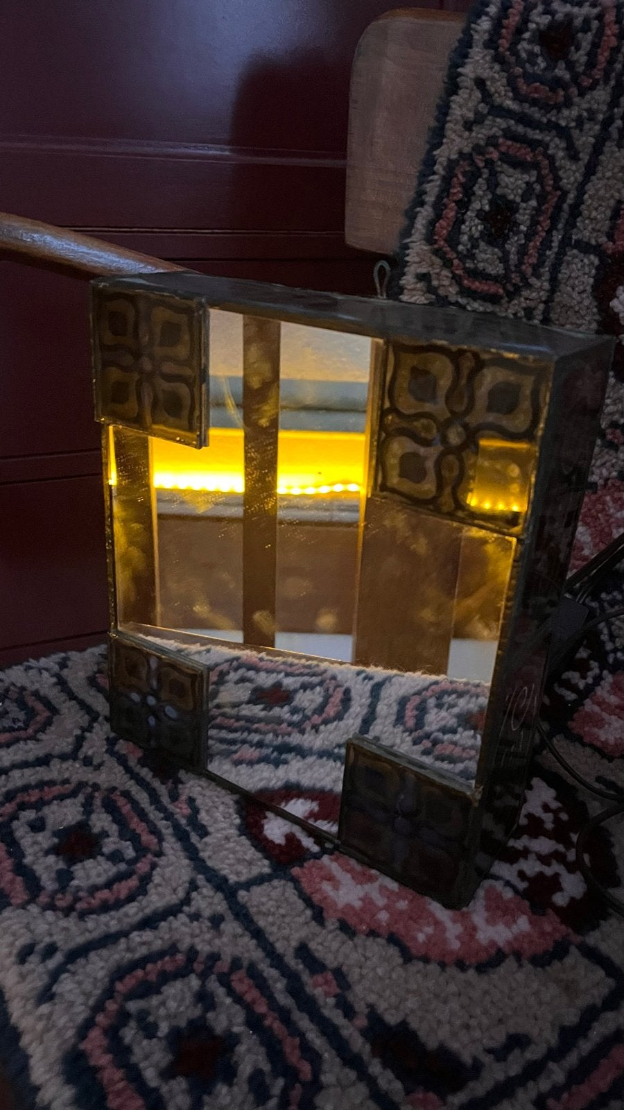 Unieke Antieke Retro Spiegel Lamp - Sfeervolle Verlichting, Antiek en Kunst, Ophalen