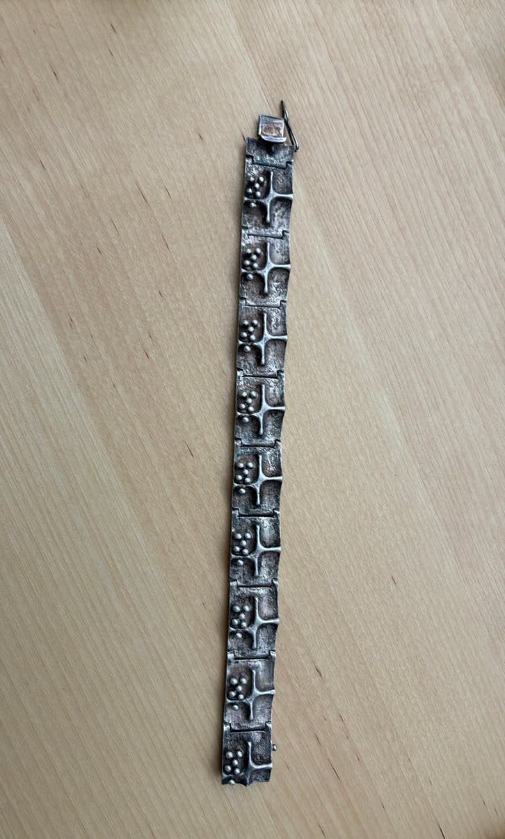 Prachtige zilver armband Riita Hakala Finland, Ophalen of Verzenden, Gebruikt, Zilver, Zilver
