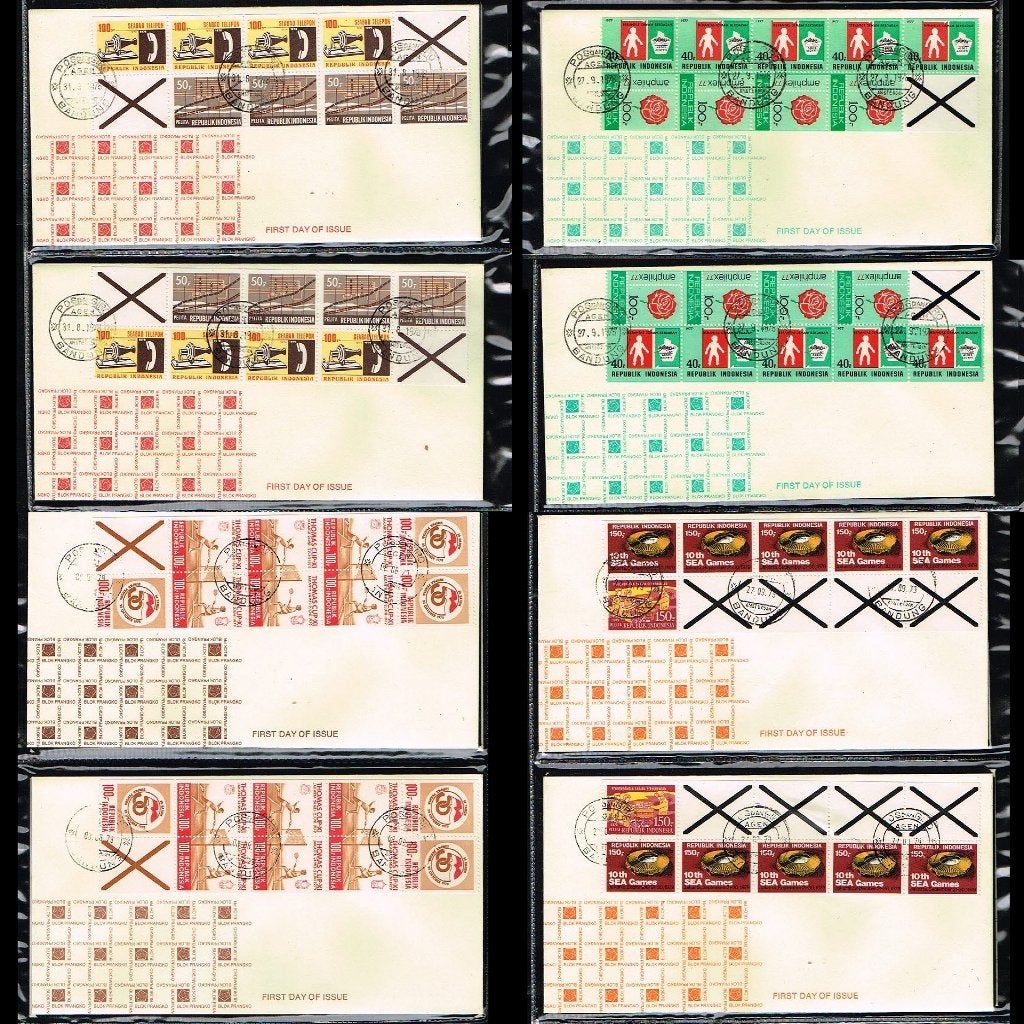 35x  FDC's Indonesia tussen 1978 en 1990 [X16], Postzegels en Munten, Postzegels | Eerstedagenveloppen, Ophalen of Verzenden, Onbeschreven