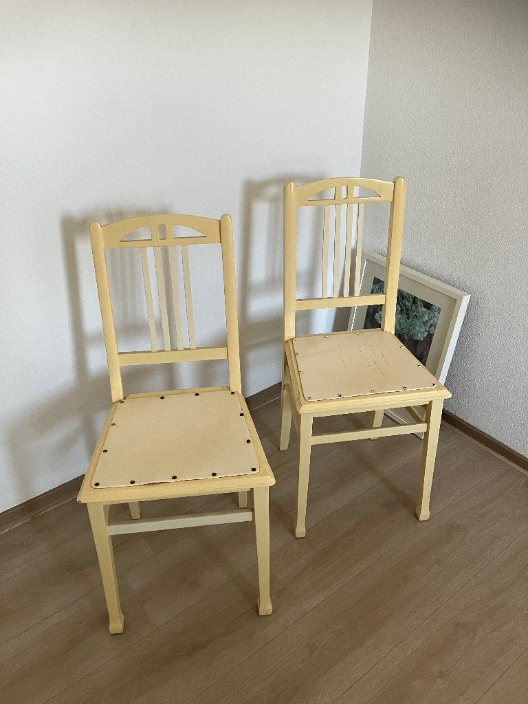 Stoel – eenvoudige brocante stoel 2 stuks, Ophalen, Gebruikt, Twee, Wit