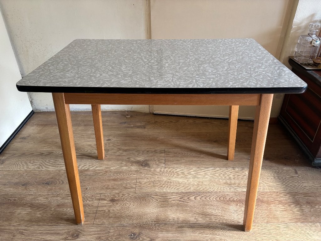 Vintage jaren '60 kleine eettafel, keukentafel, ontbijttafel, Ophalen, 100 tot 150 cm, Tot twee personen, 50 tot 100 cm