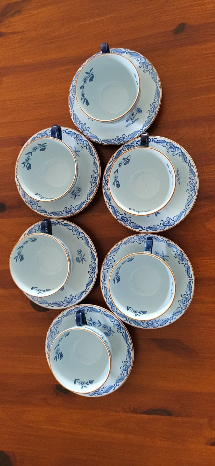 Rorstrand kop en schotels blauw, Ophalen of Verzenden, Zo goed als nieuw, Porselein, Kop en/of schotel