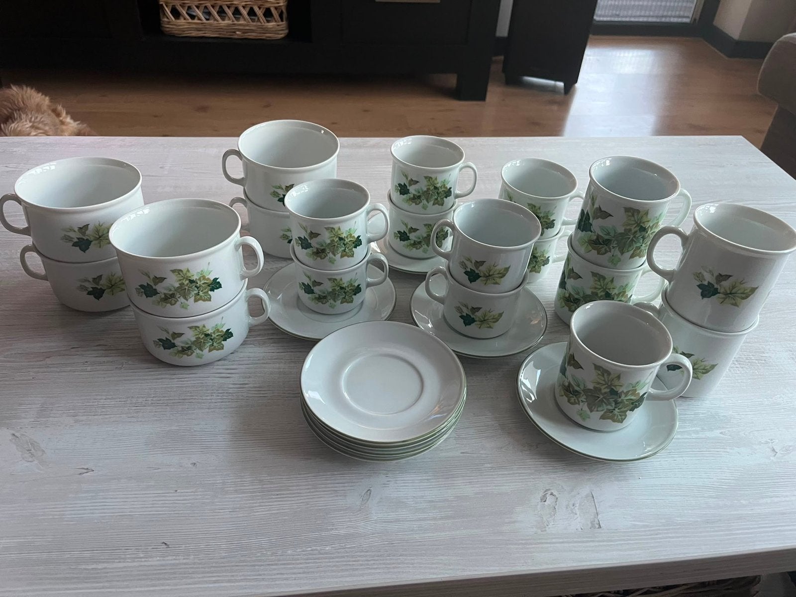 Kronester Bavaria porseleinen theeservies met klimopdecor, Antiek en Kunst, Ophalen