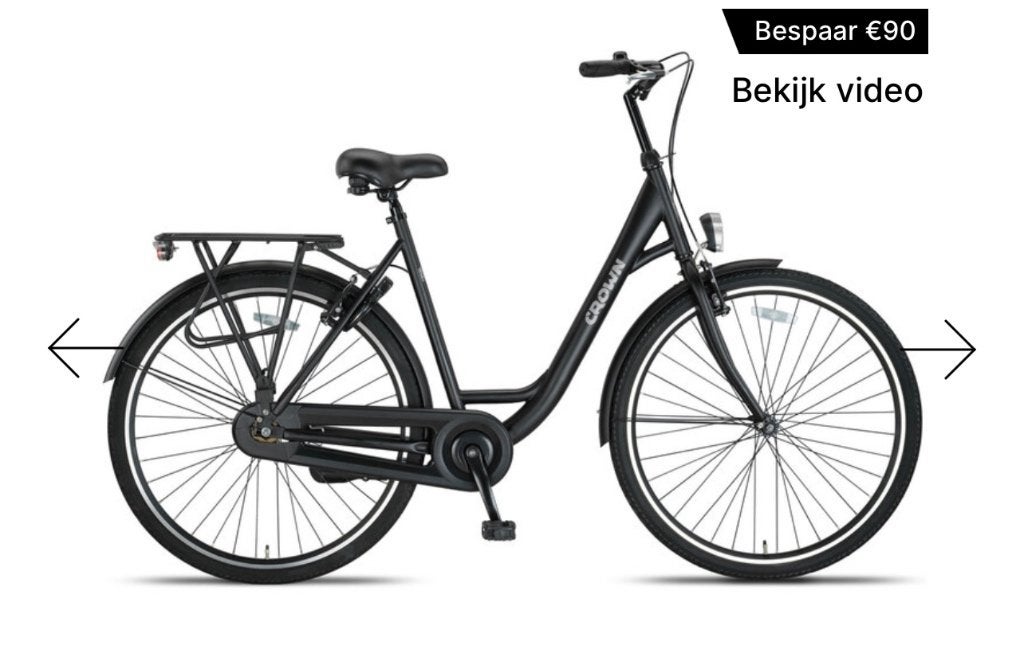 Crown dames oma fiets met mandje, Ophalen, Gebruikt, Terugtraprem, Crown