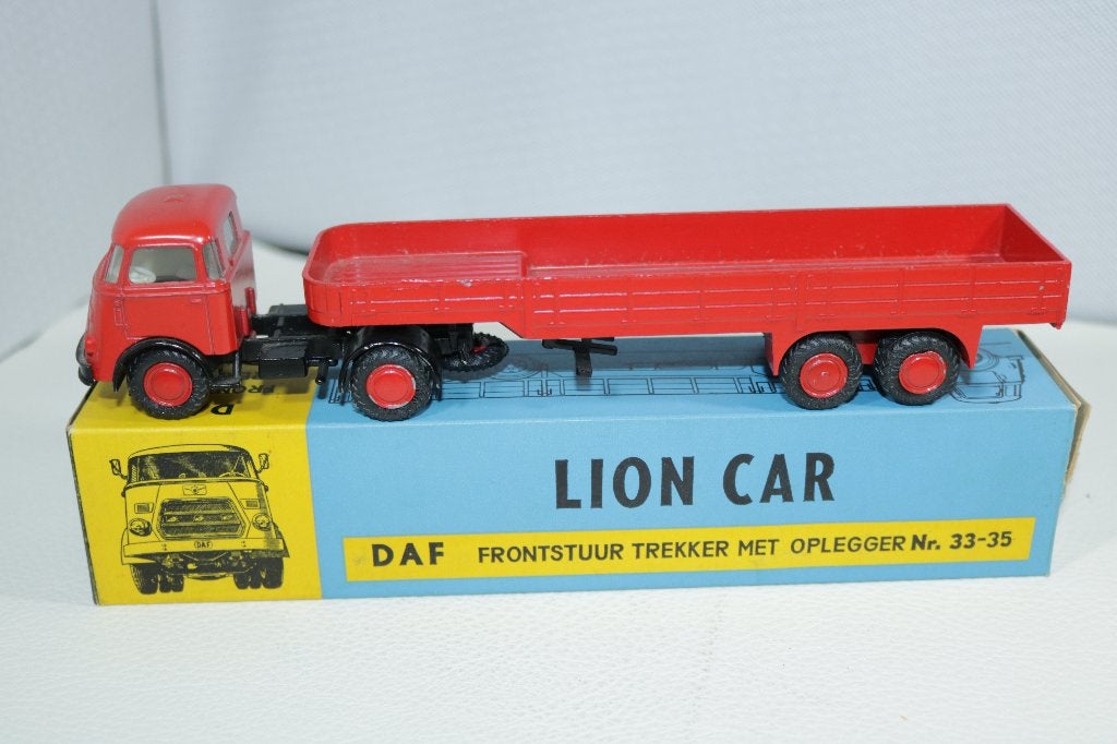 Lion Car 33-35 DAF Frontstuur trekker met oplegger 1:50 TOP, Ophalen of Verzenden, Zo goed als nieuw, Bus of Vrachtwagen, Lion Toys