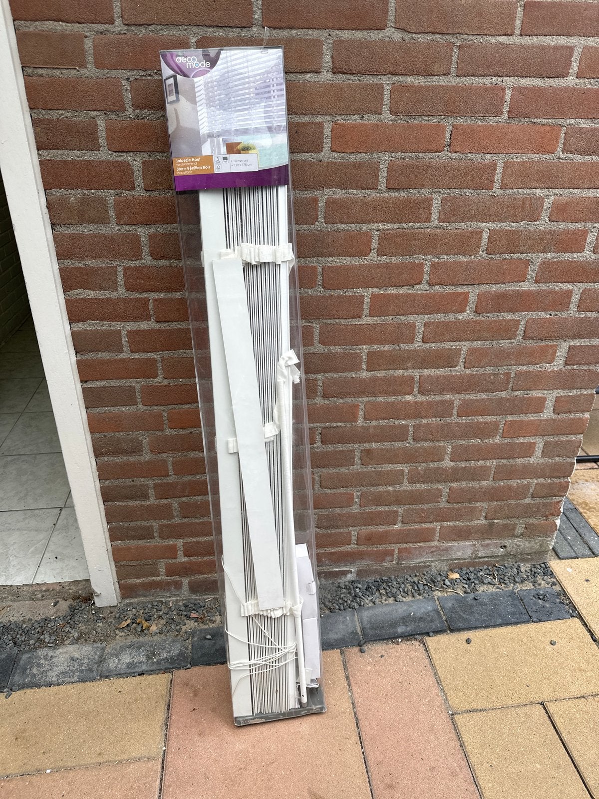 Deco Mode Houten Jaloezie 120x175 cm - Nieuw in verpakking, Huis en Inrichting, Jaloezie, Overige merken, Wit, Hout