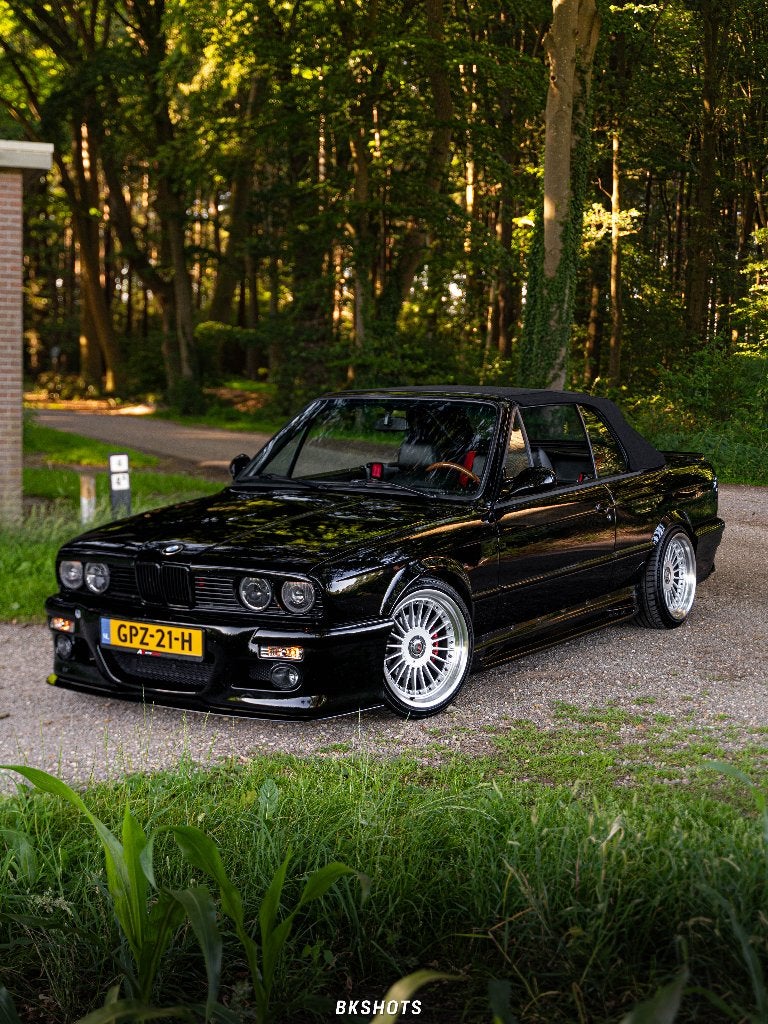 BMW E30 325i Cabrio, Auto's, Automaat, Achterwielaandrijving, Zwart, 2494 cc