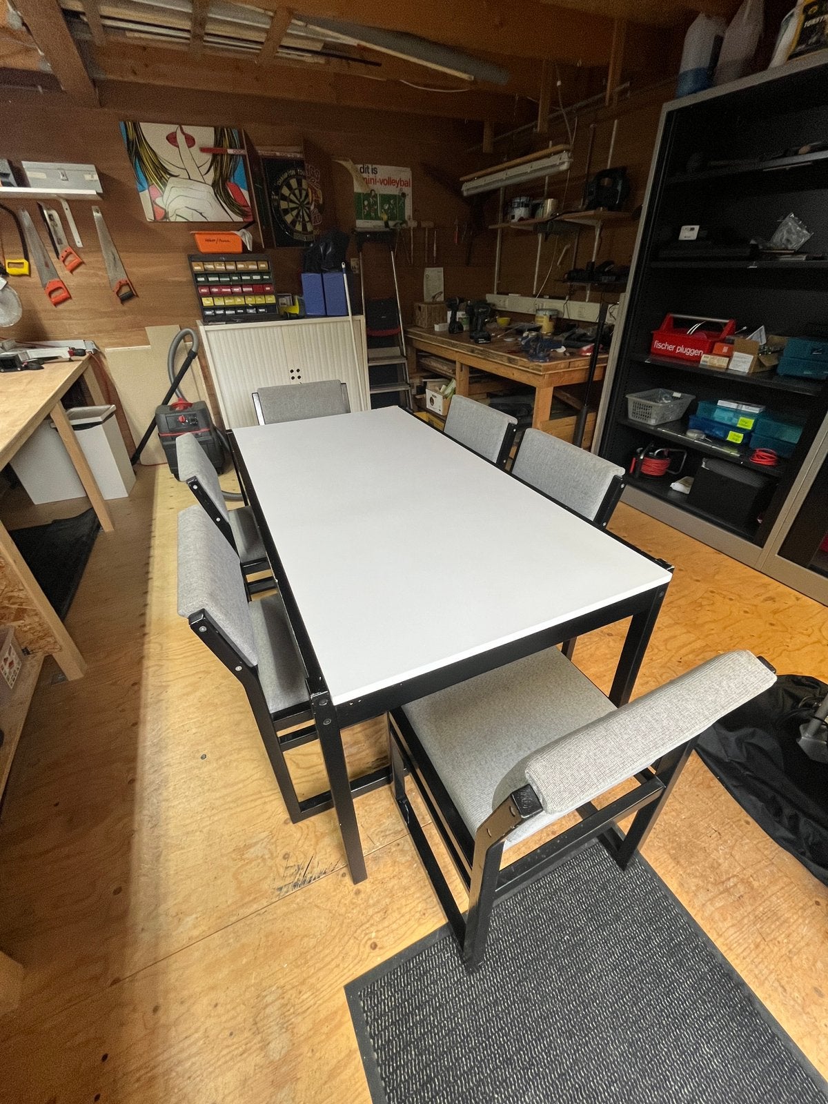 Vintage Uitschuibare Pastoe eettafel en stoelen, Ophalen, Gebruikt, Vintage Pastoe, 4 tot 6 stoelen