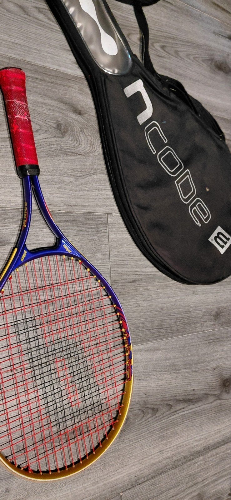 Prince tennisracket met Wilson nCode hoes, Ophalen of Verzenden, Gebruikt, Racket, Prince