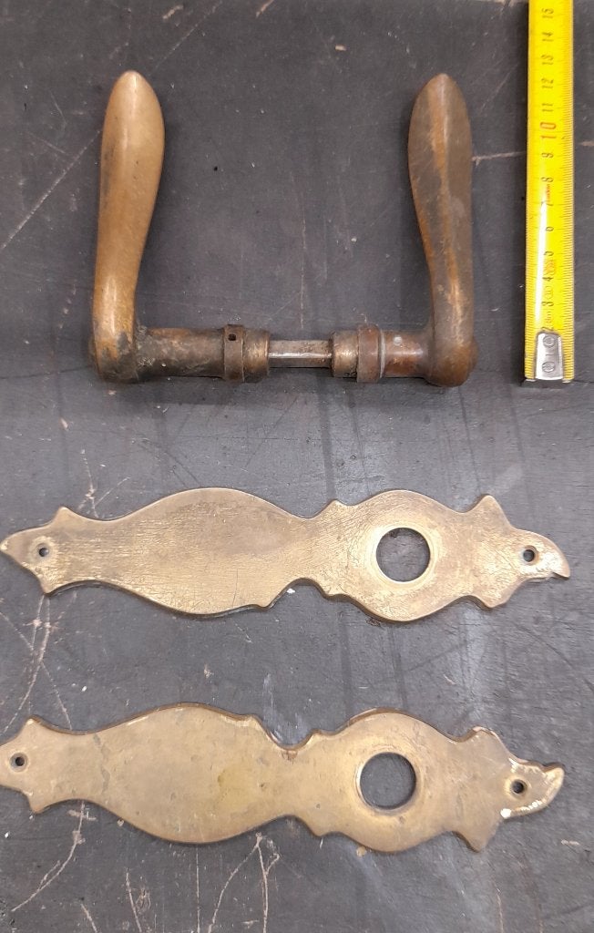 Oud Antiek deurbeslag messing / brons, Doe-het-zelf en Verbouw, Hang- en Sluitwerk, Ophalen of Verzenden, Gebruikt, Koper of Messing