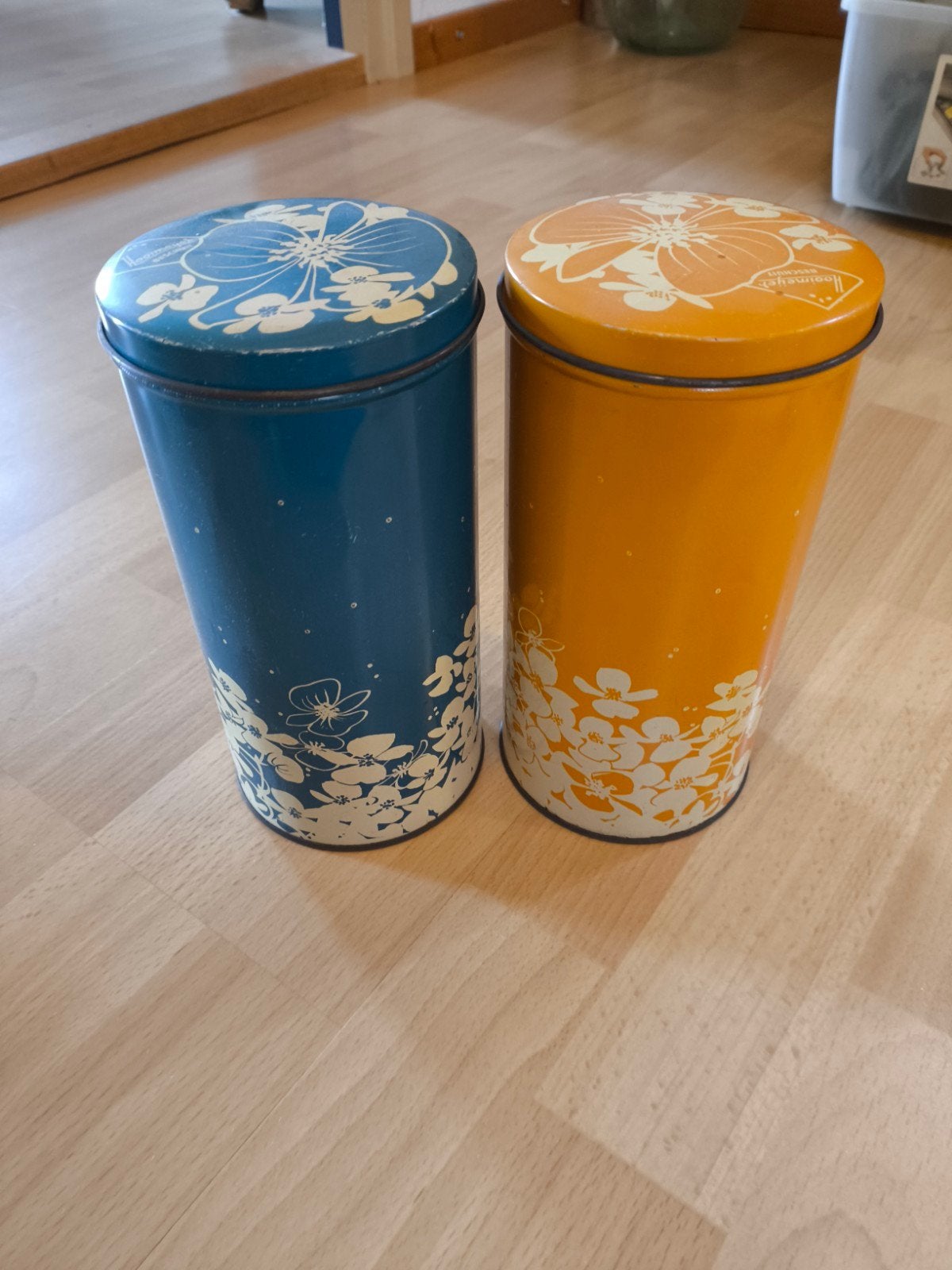 Vintage Koopmans beschuitbussen - set van 2, Ophalen of Verzenden