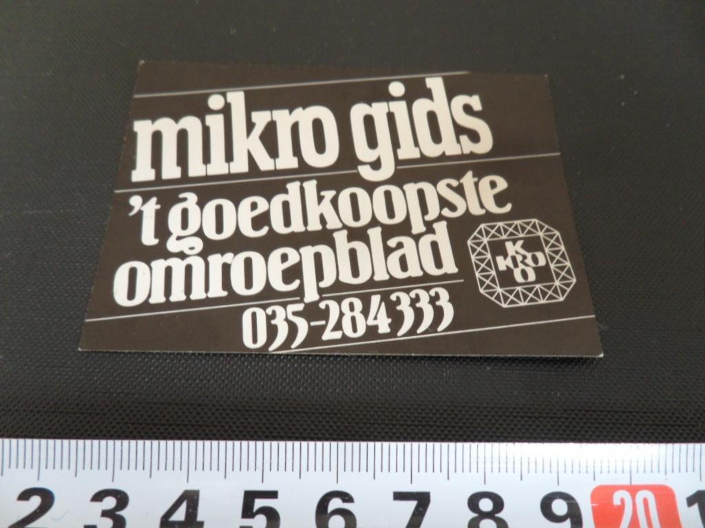 sticker Omroep KRO mikro gids, Ophalen, Zo goed als nieuw