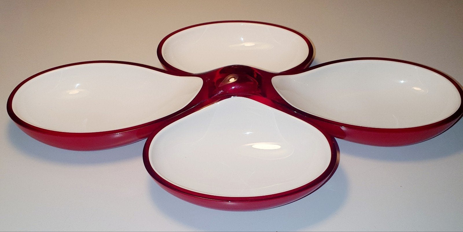 Guzzini schaaltjes chip&dip vintage space age, Huis en Inrichting, Keuken | Servies, Ophalen, Kunststof, Overige stijlen, Schaal of Schalen