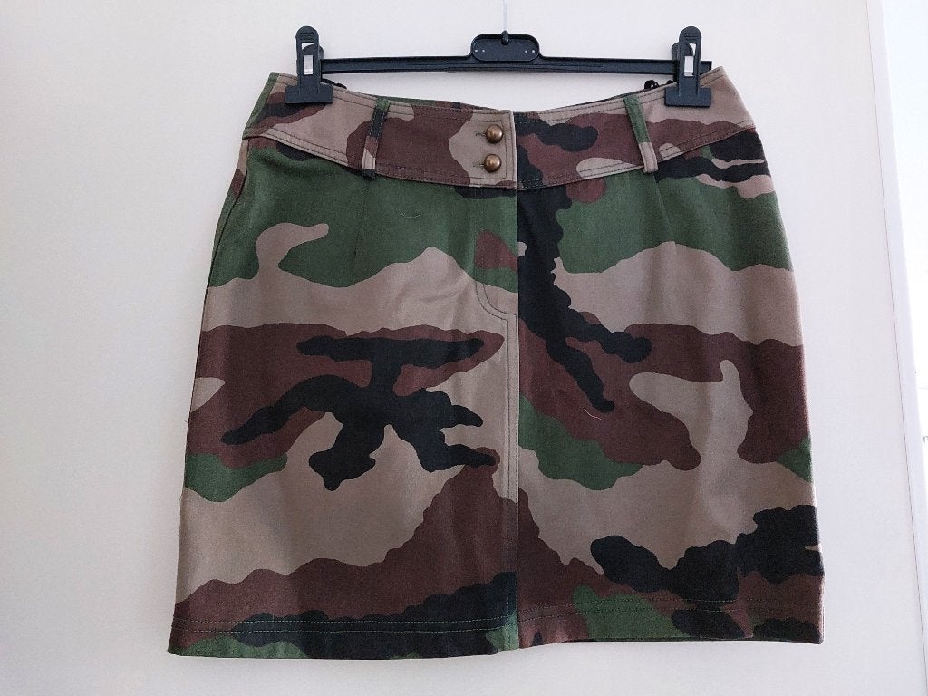 Alma Mater spijkerrokje in legerkleuren - Maat 40, Kleding | Dames, Maat 38/40 (M), Alma Mater, Ophalen of Verzenden, Zo goed als nieuw