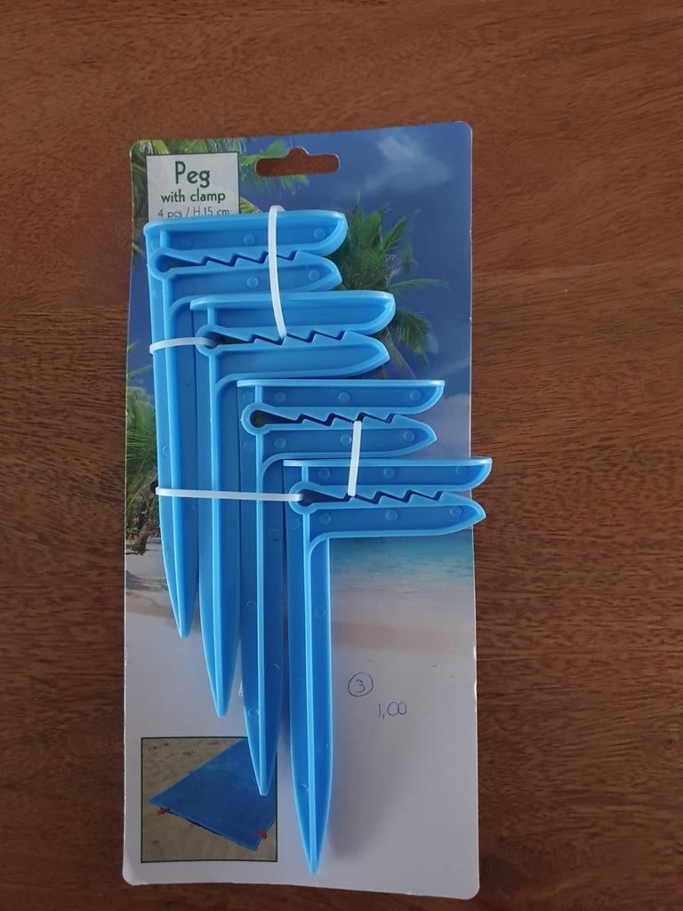 Nieuwe badlaken stekers met klem - 4 stuks, 15 cm, Ophalen of Verzenden, Nieuw