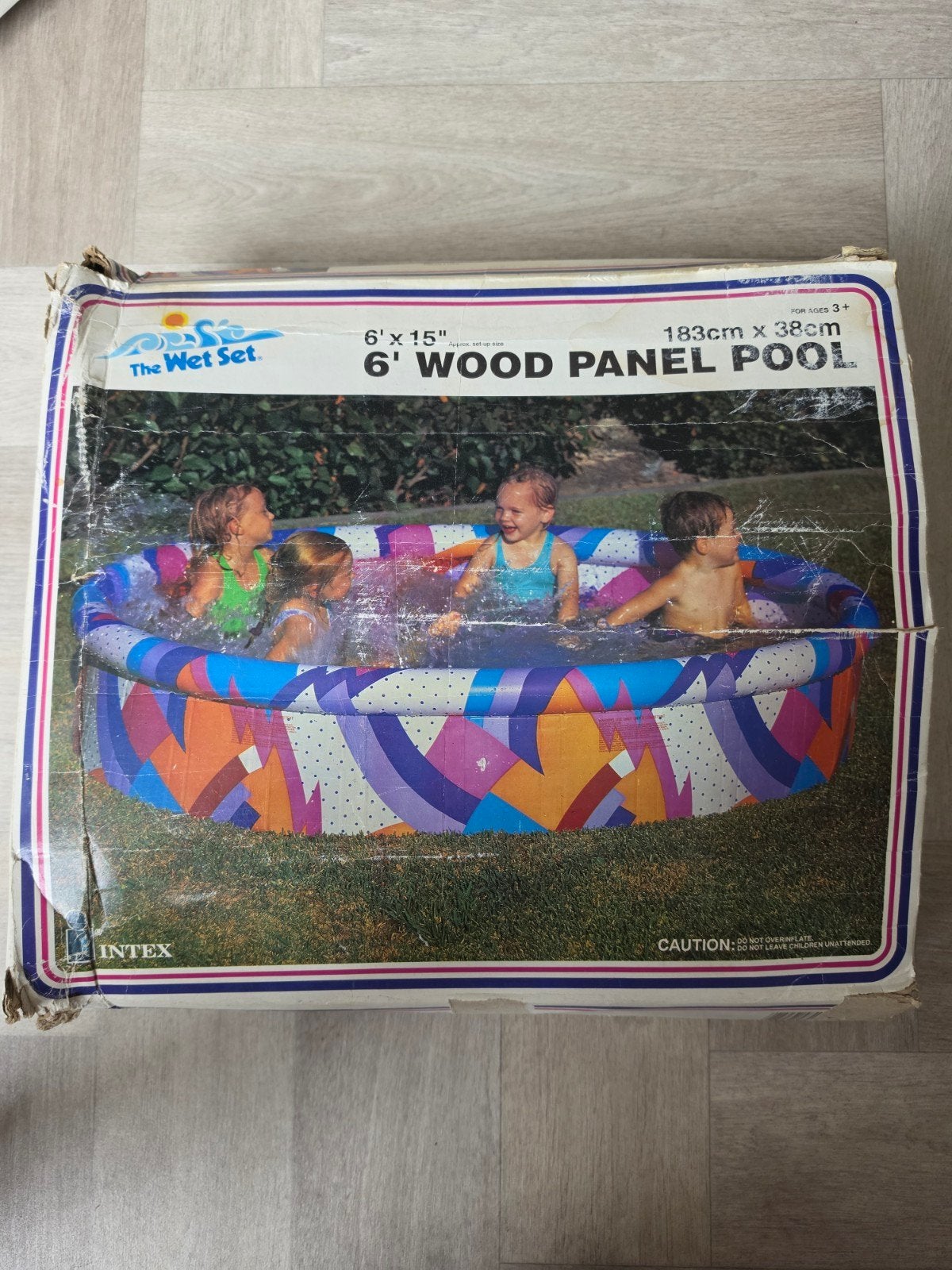 Zwembad Wood Panel Pool - 183x38 cm, Tuin en Terras, Zwembaden, Gebruikt, Minder dan 80 cm, Opblaaszwembad, Rond
