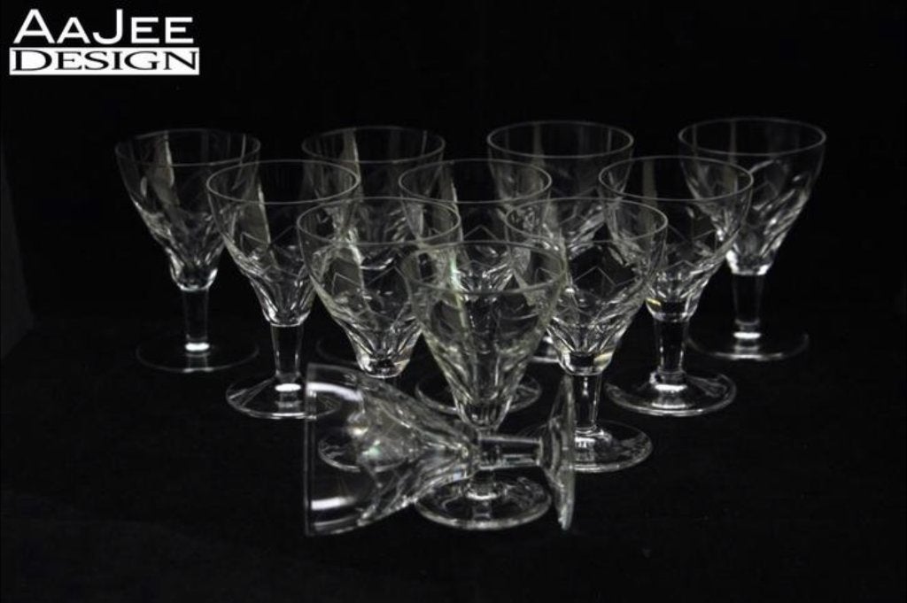 6 Royal Leerdam – Valeta – Bitterglaasjes van kristal 1952, Verzamelen, Ophalen of Verzenden, Zo goed als nieuw, Borrel- of Shotglas