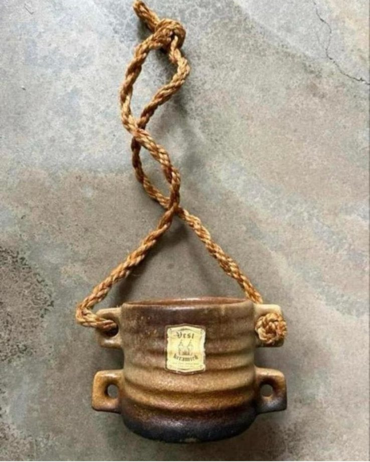 Vest Keramiek v Woerden Gouda hangpot plantenhanger vintage, Ophalen of Verzenden