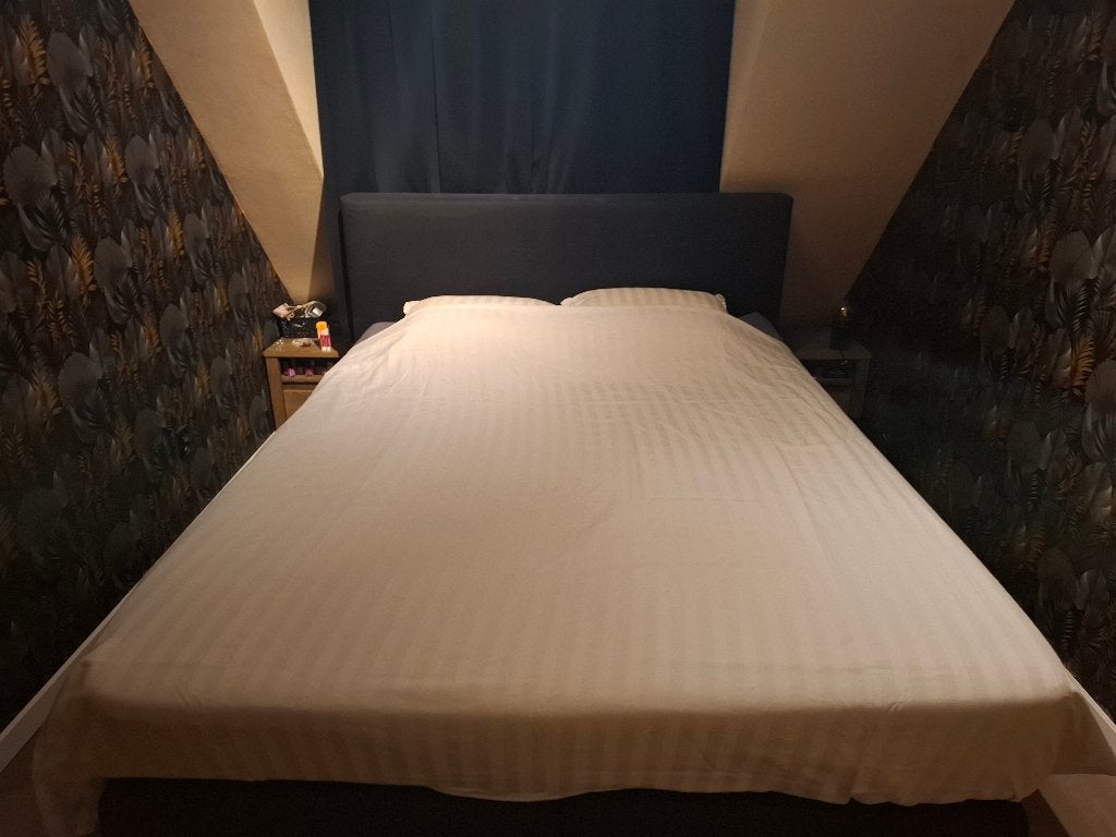 Boxspring 160x200, Huis en Inrichting, Slaapkamer | Boxsprings, Ophalen, Gebruikt, Zwart, Tweepersoons