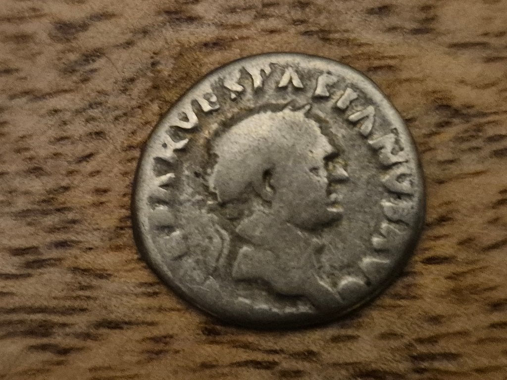 Zilveren Romeinse Denarius - Keizer Vespasianus, 75 AD, Ophalen of Verzenden, Overige landen, Losse munt, Zilver