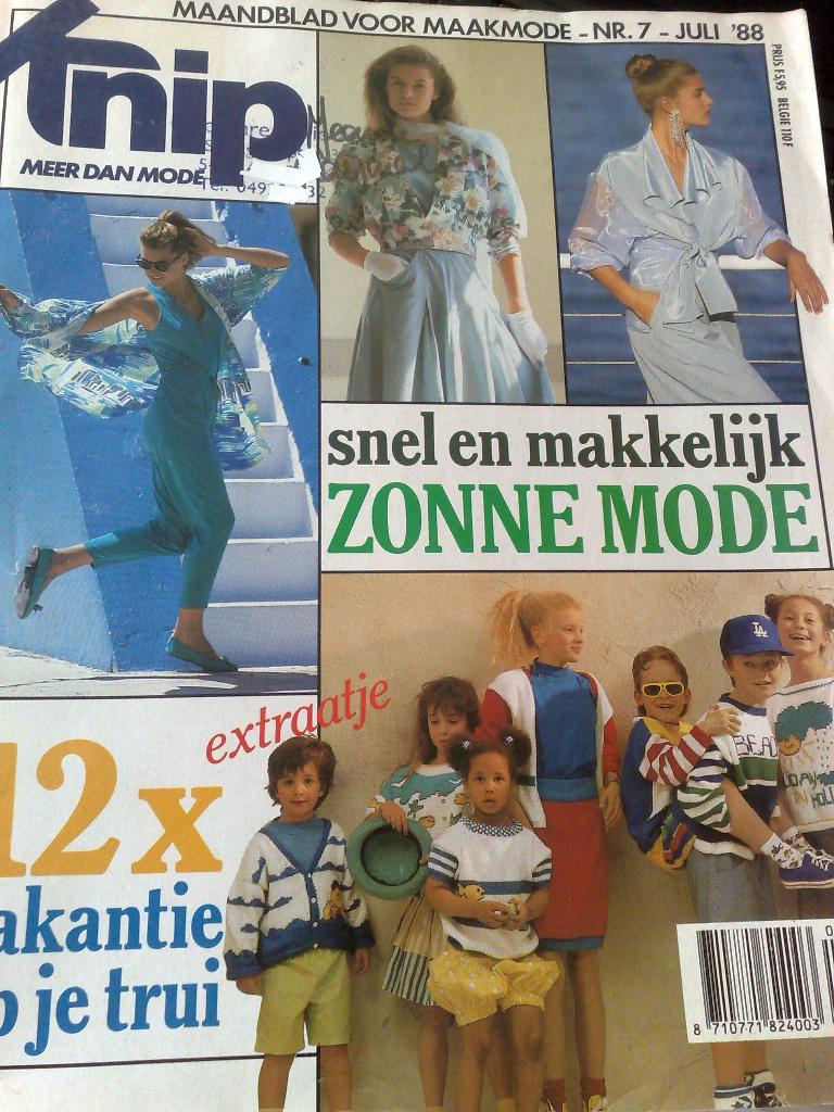 Knipmode kledingpatronen juli nr. 7 / 1988, Hobby en Vrije tijd, Kledingpatronen, Verzenden, Zo goed als nieuw, Vrouw, Knipmode