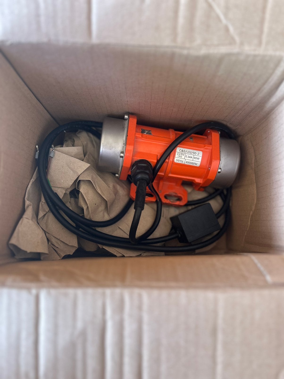 Vibratiemotor 90W - 220V - 3000RPM - Industrieel - Vevor, Ophalen of Verzenden, Zo goed als nieuw, Minder dan 700 watt, Werkbankslijpmachine