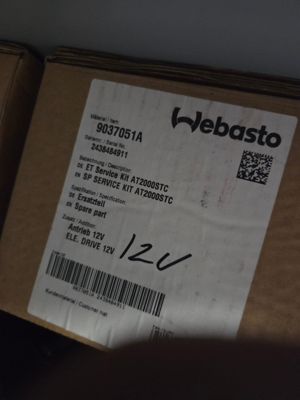 Webasto Service Kit AT2000STC 12V - Nieuw, Ophalen of Verzenden, Nieuw, Overige automerken