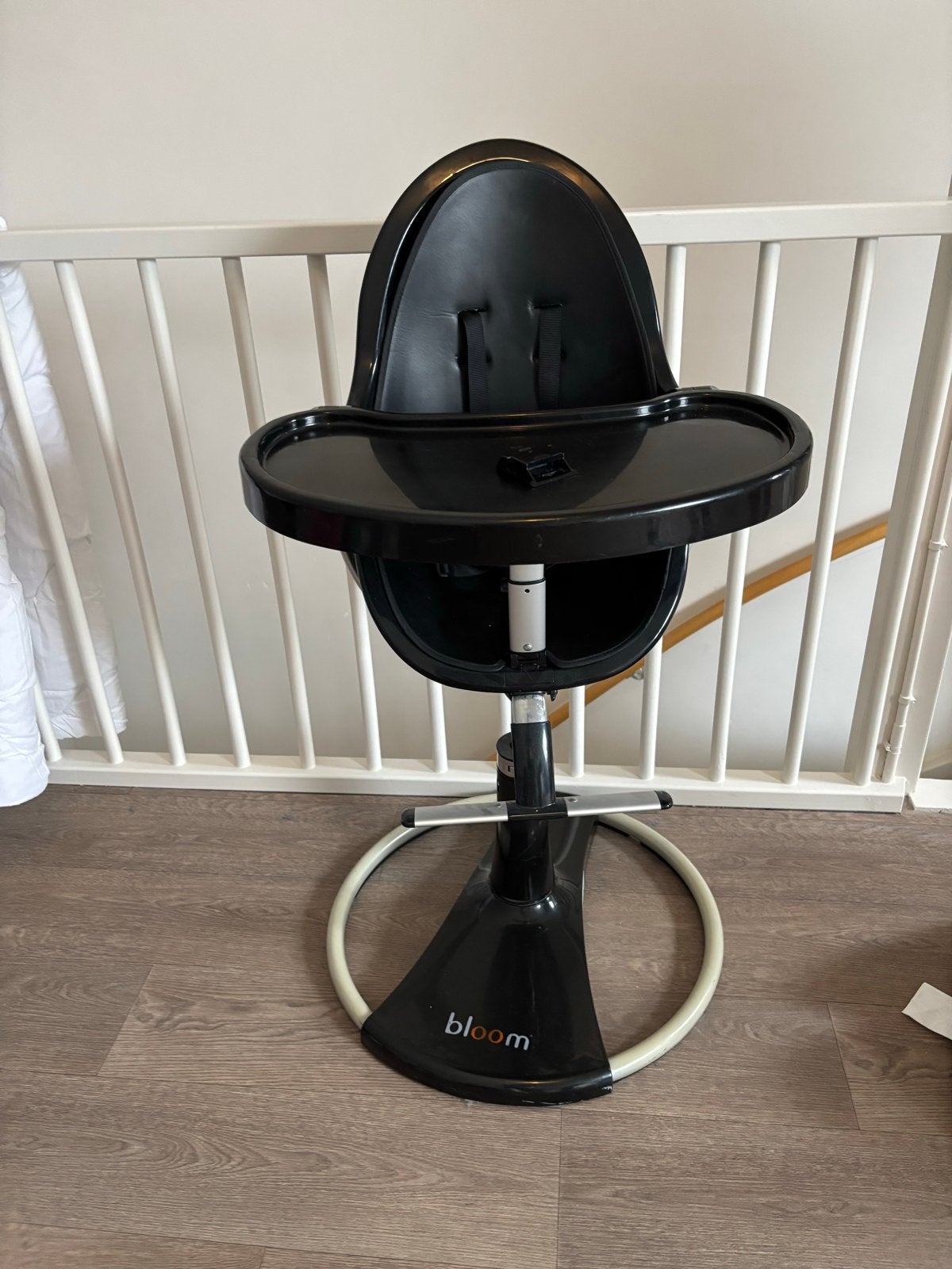 Bloom Fresco Chrome kinderstoel - Zwart, Kinderen en Baby's, Kinderstoelen, Ophalen, Gebruikt, Overige typen, Afneembaar eetblad