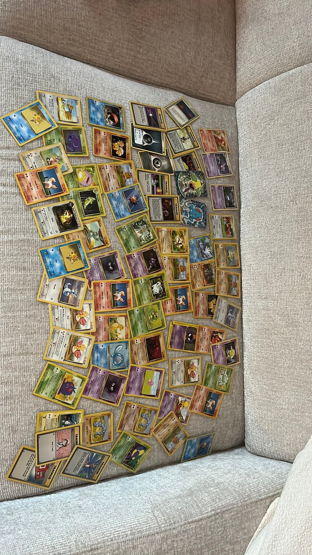 Oude vintage pokemon kaarten, Verzenden, Gebruikt, Meerdere kaarten