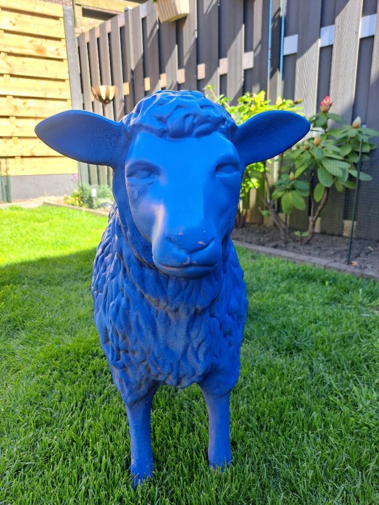 Schaap blauw tuin, Tuin en Terras, Tuinbeelden, Ophalen, Gebruikt, Kunststof, Dierenbeeld