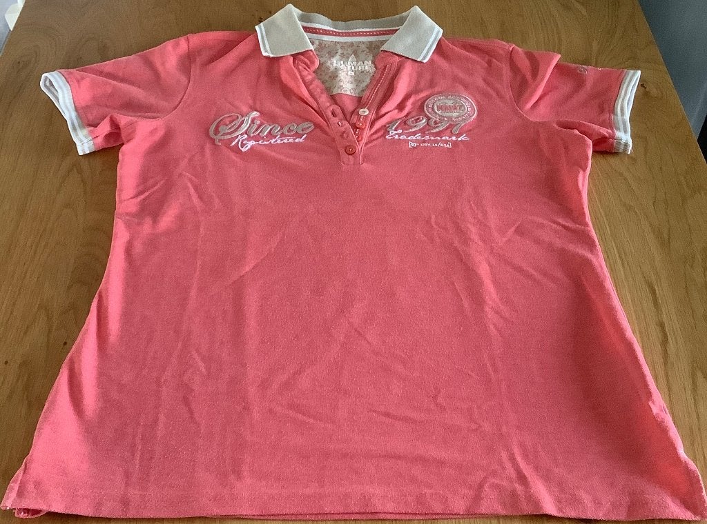 Z.G.A.N dames Polo t-shirt kleur roze/rood, Maat 38/40 (M), Ophalen of Verzenden, Zo goed als nieuw, Korte mouw