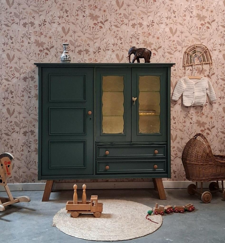 Vintage unieke kinderkast speelgoedkast halkast hout boeken, Ophalen of Verzenden, Josièfine, Info@josiefine.nl, 3771sh