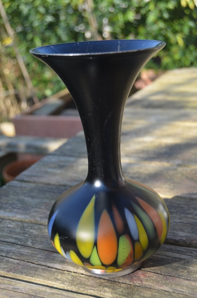 Fraaie zwarte Murano vaas, jaren '50., Antiek en Kunst, Ophalen of Verzenden