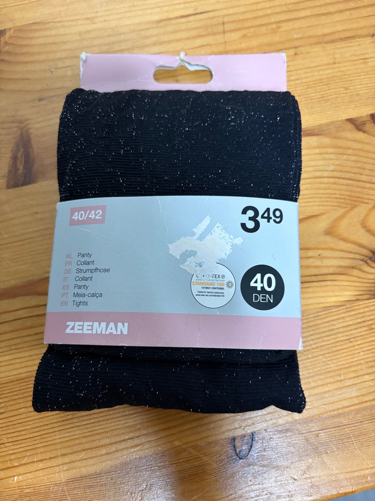 Zeeman Panty 40 DEN Zwart met glitter Maat 40/42, Zwart, Nieuw, Maat 40/42 (M), Ophalen of Verzenden