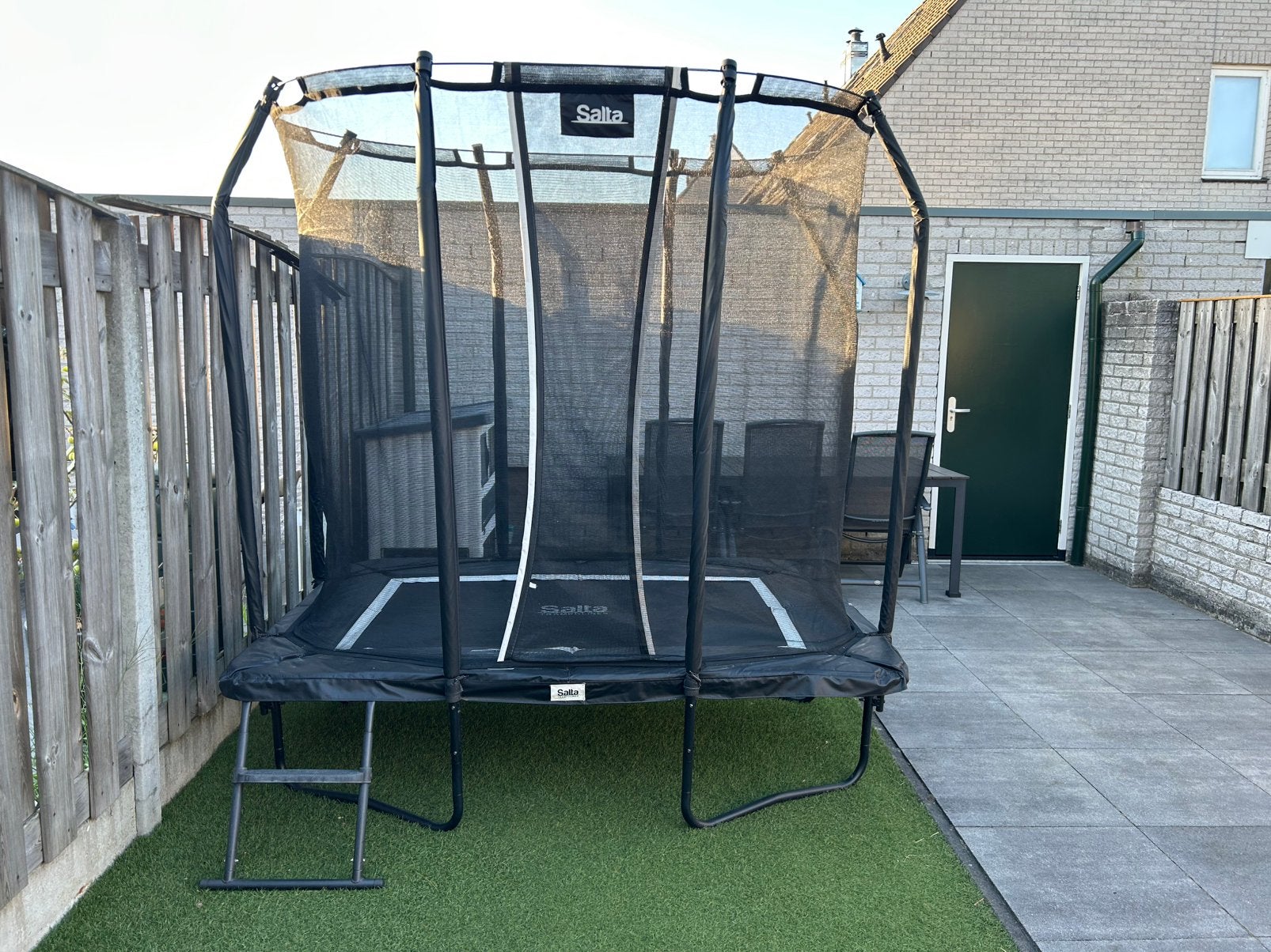Salta trampoline premium black 153x214 met veiligheidsnet, Ophalen, Zo goed als nieuw